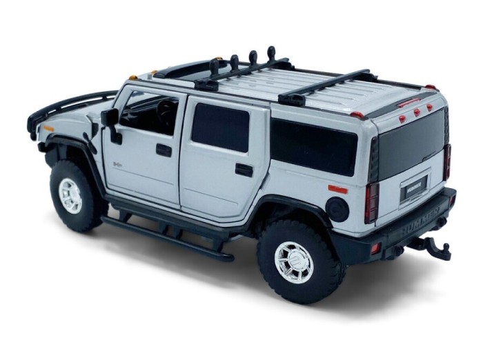 Macheta Hummer H2 / lumina, sunet and coteste roti fata / argintiu Tayumo 1/32