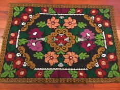 arta / traditie / rustic / design - Cuvertura , Macat , Scoarta , Patura taraneasca realizata manual la razboiul de tesut !