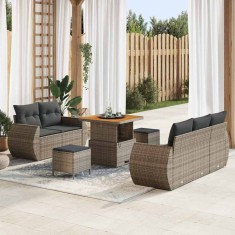 vidaXL Set de canapele pentru grădină Manual 8 pcs Gri 80 x 80 x 71 cm 3363768