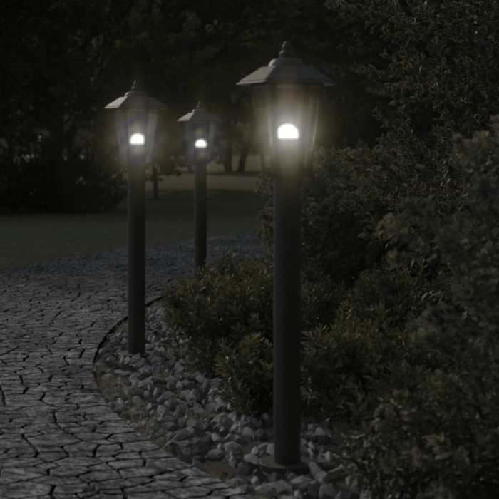 Gossi lampa exterioara de podea, negru, 80 cm, otel inoxidabil