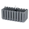 Jardiniera decorativa, suport metalic, sistem irigare,​​​​​​​ gri, 38x18x16.2 cm, Boardee Fencycase W , Prosperplast