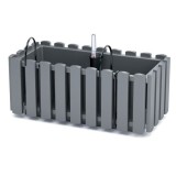 Jardiniera decorativa, suport metalic, sistem irigare,​​​​​​​ gri, 38x18x16.2 cm, Boardee Fencycase W&nbsp;Old