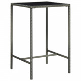 Cumpara ieftin Masă de bar de grădină, gri, 70x70x110 cm, poliratan și sticlă