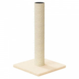 Cumpara ieftin Stalp din Sisal de Zgariere pentru Pisici, Dimensiuni 22x22x45 cm, Material Plus, Culoare Crem, vidaXL