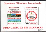 MONACO 2002, Expozitie Filatelica, serie neuzata, MNH, Nestampilat