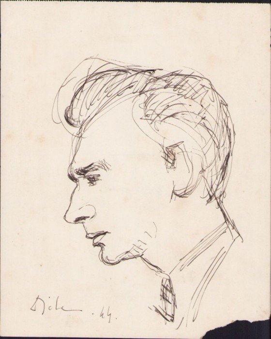 A1665 Schiță de Dimitrie &bdquo;Puiu&rdquo; Eitel, 1944, semnată