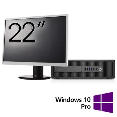 Pachet Refurbished Calculator HP ProDesk 600 G2 SFF, Intel Core i7-6700 3.40GHz, 8GB DDR4, 256GB SSD + Monitor 22 Inch + Windows 10 Pro foto