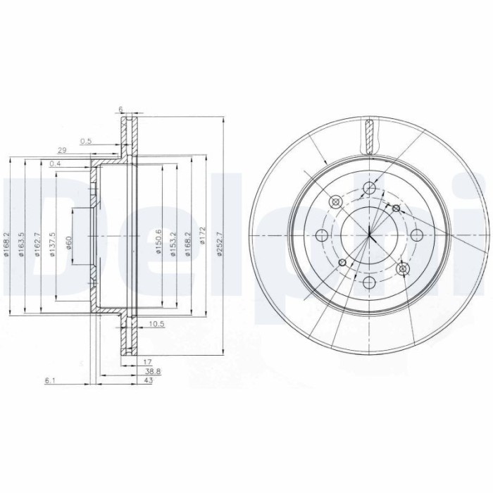 DELPHI BG3884 Disc frana