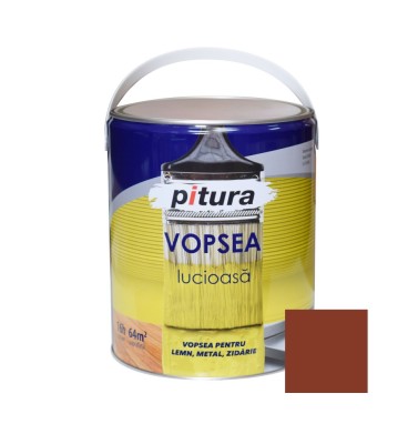 Vopsea alchidica pentru lemn / metal, lucioasa, Pitura, interior / exterior, maro deschis V53731, 4 L foto