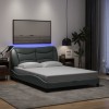 Gossi cadru de pat cu lumini led, gri deschis, 120x200 cm, textil