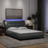 VidaXL Cadru de pat cu LED fără saltea Gri deschis 120x200 cm Material