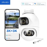 CAMERA IP Exterior Imilab, supraveghere 360 grade, 3K+3K, 3072x1620, IP66, dist. IR 30 m, 3 Mpx, RJ-45 + wireless, microfon, sirena, carcasa plastic,