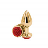 Cumpara ieftin Dop Anal Rear Assets Rose, Auriu+Rosu, Medium, 8.5 cm