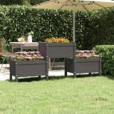 VidaXL Jardinieră, gri, 178,5x44x75 cm, lemn masiv de pin