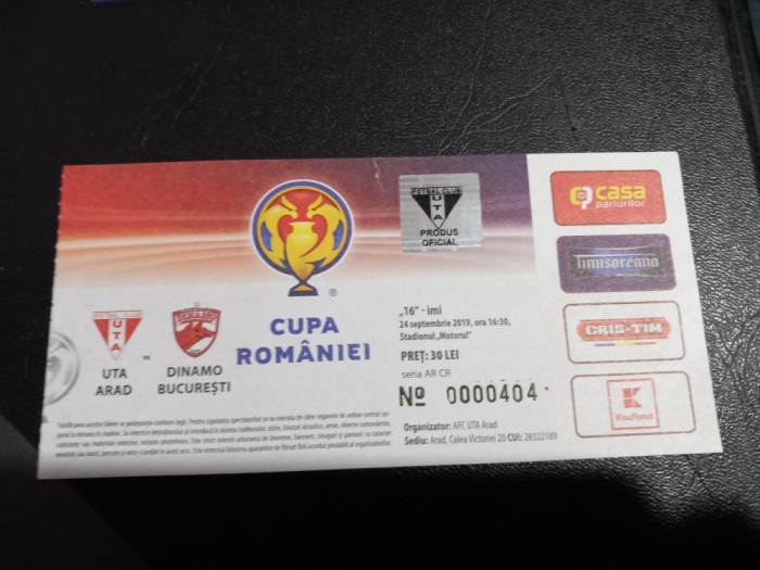 Bilet UTA - Dinamo
