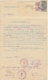 Document fiscal Cluj 1923 cu 2 timbre maghiare f. rare cu supratipar local 5 Lei, Istorie, Stampilat