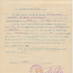 Document fiscal Cluj 1923 cu 2 timbre maghiare f. rare cu supratipar local 5 Lei
