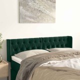 vidaXL Tăblie de pat cu aripioare verde &icirc;nchis 147x16x78/88 cm catifea 3119155