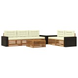 vidaXL Set de canapele de exterior 6 pcs Natural și Crem 3383033