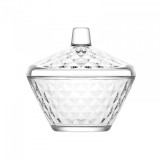 Set 12 Boluri Sticla cu capac, Bomboniera 12cm 330ml Lav Artemis S1