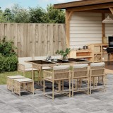 Gossi set mobilier de gradina cu perne, 11 piese, bej, poliratan