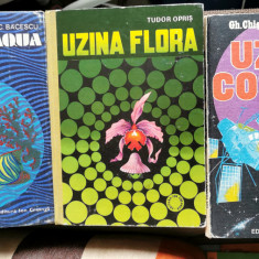 Lot 3 cărți educative Uzina Aqua, Uzina Flora, Uzina Cosmos