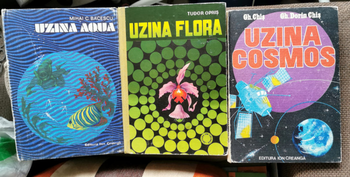 Lot 3 cărți educative Uzina Aqua, Uzina Flora, Uzina Cosmos