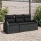 vidaXL Set de canapele pentru grădină cu pernă 3 pcs Negru Rattan poli 3345903