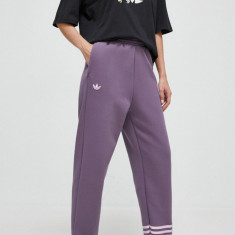 adidas Originals pantaloni de trening culoarea violet, cu imprimeu