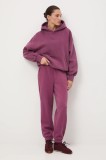 Medicine pantaloni de trening culoarea violet, neted