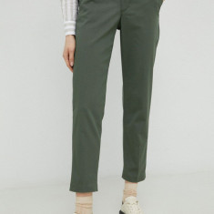 Levi's pantaloni femei, culoarea verde, mulata, medium waist