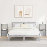 vidaXL Noptieră 2 pcs Gri din beton 35 x 32 x 68,5 cm Lemn compozit 8000635