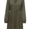 Rochie de dama ONLY Onlnova Life L S Thea Button, cu maneca lunga, verde, XS - OUTLET