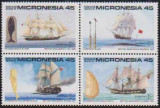 MICRONESIA - 1990 - BALENIERE - serie+bloc, Transporturi, Nestampilat