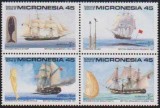 MICRONESIA - 1990 - BALENIERE - serie+bloc, Transporturi, Nestampilat