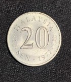 Moneda 20 sen 1977 Malaysia