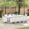 VidaXL Set de masă pentru grădină 11 pcs Alb Ratan Polt 3378606