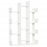 Mobilier Biblioteca tip Copac cu 13 Etajere, Biblioteca Raft Moderna din Lemn pentru Sufragerie, Camera birou, Birou, Alba HOMCOM | Aosom Romania