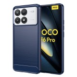 Husa pentru Xiaomi Poco F6 Pro - Techsuit Carbon Silicone - Blue