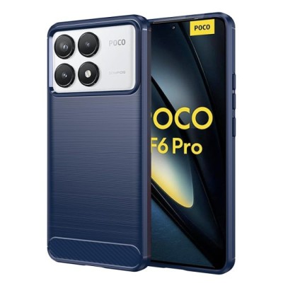 Husa pentru Xiaomi Poco F6 Pro - Techsuit Carbon Silicone - Blue foto