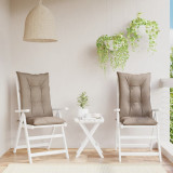 vidaXL Perne scaun cu spătar &icirc;nalt 2 buc. gri taupe 120x50x7 cm textil