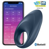 Inel Penis Cu Vibratii Mighty One, Albastru, Satisfyer