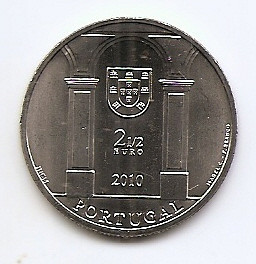 Portugalia 2&amp;frac12; Euro 2010 - (Palace Square, Lisbon) Cupru-nichel, 28 mm KM-798 UNC foto