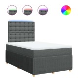 Cumpara ieftin Pat box spring cu saltea, gri inchis, 120x200 cm, textil