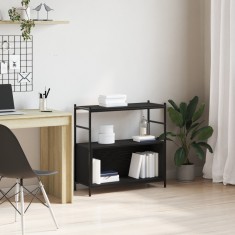 vidaXL Bibliotecă, stejar negru, 80x30x78,5 cm, lemn prelucrat