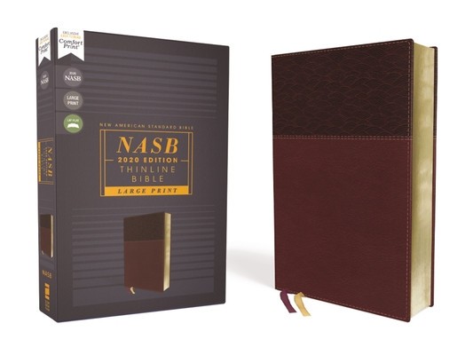 Nasb, Thinline Bible, Large Print, Leathersoft, Burgundy, Red Letter Edition, 2020 Text, Comfort Print