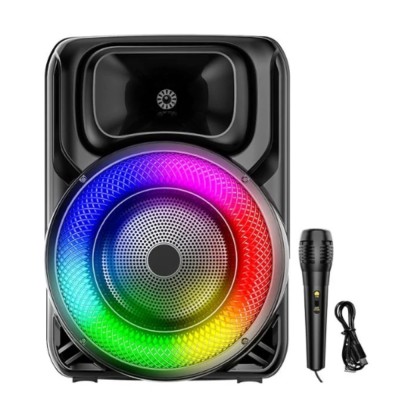 Boxa portabila cu microfon ZQS8147, 45W PMPO, BT/FM/USB/AUX, RGB foto