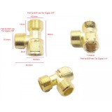 Ramificatie tip T din alama ptr. compresor 3/8&quot; - 3/8&quot; - 1/4&quot; NR.1150