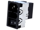 Conector alimentare AC soclu tată 2A 250V SCHURTER C14 KMF