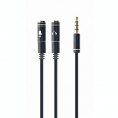 CABLU audio GEMBIRD Splitter stereo (1 x 3.5 mm jack T la 2 x 3.5 mm jack M) 20cm negru &amp;amp;quot;CCA-417M&amp;amp;quot; foto